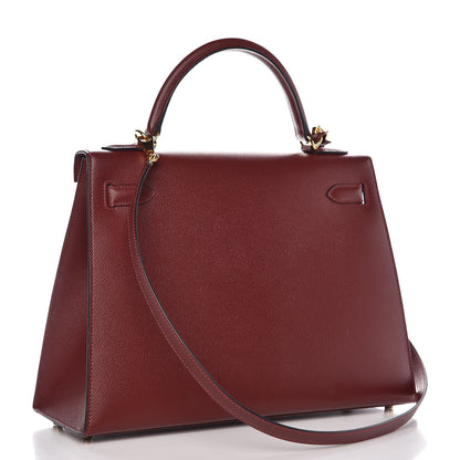 Hermes Epsom Kelly Sellier 32 Rouge H 4 of 12