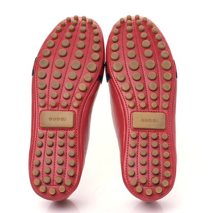 Gucci Calfskin Bayadere Bee Ballerina Flats 37 Hibiscus Red 5 of 8