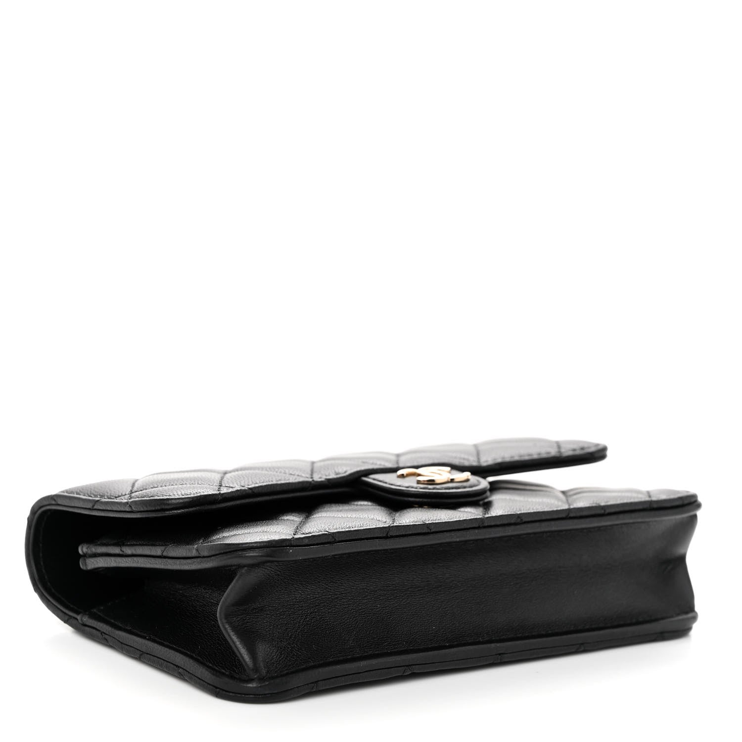 Chanel Lambskin Quilted Flap Phone Holder With Chain Black 4 of 11