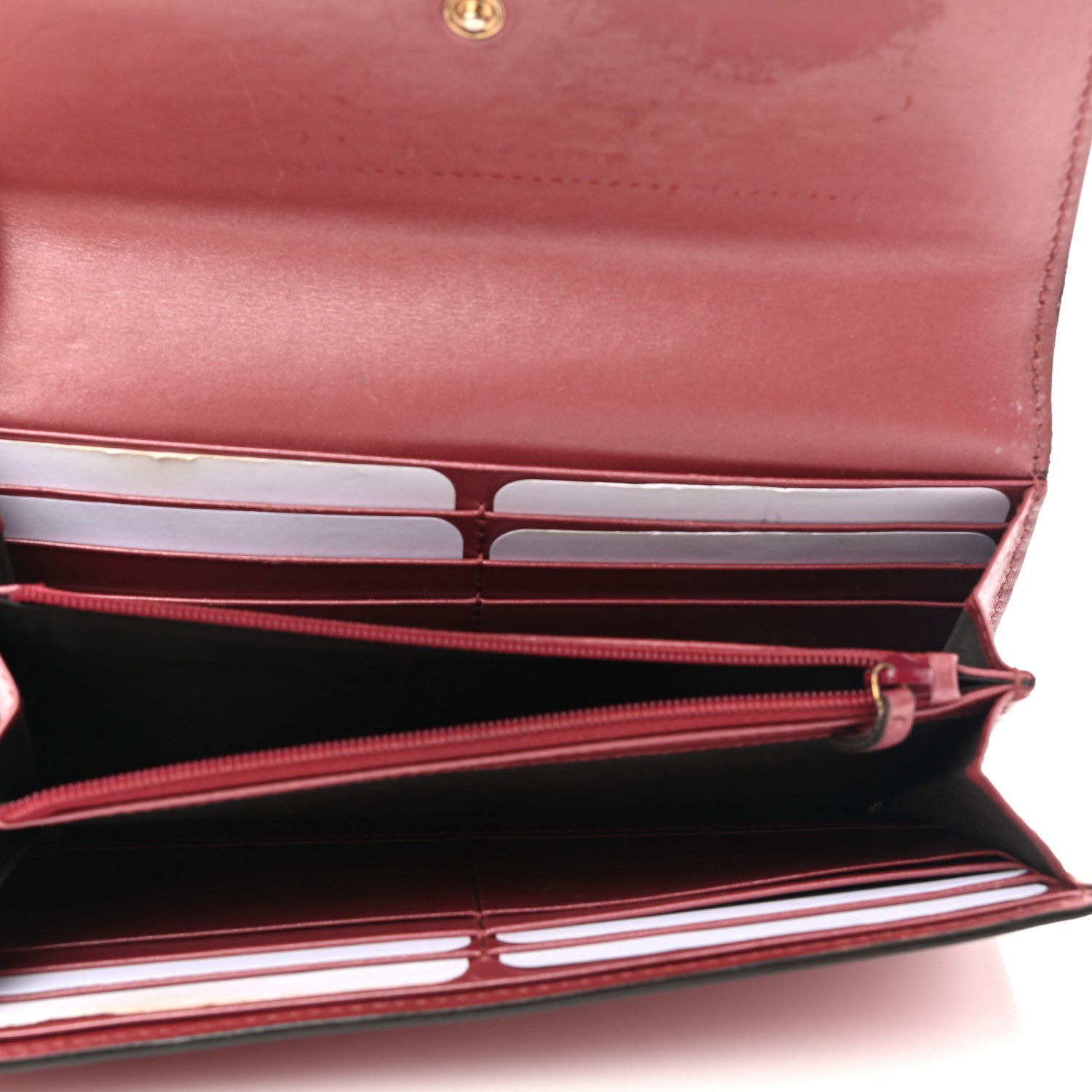 Gucci Shine Guccissima Lovely Heart Continental Wallet Tibet Red 5 of 11