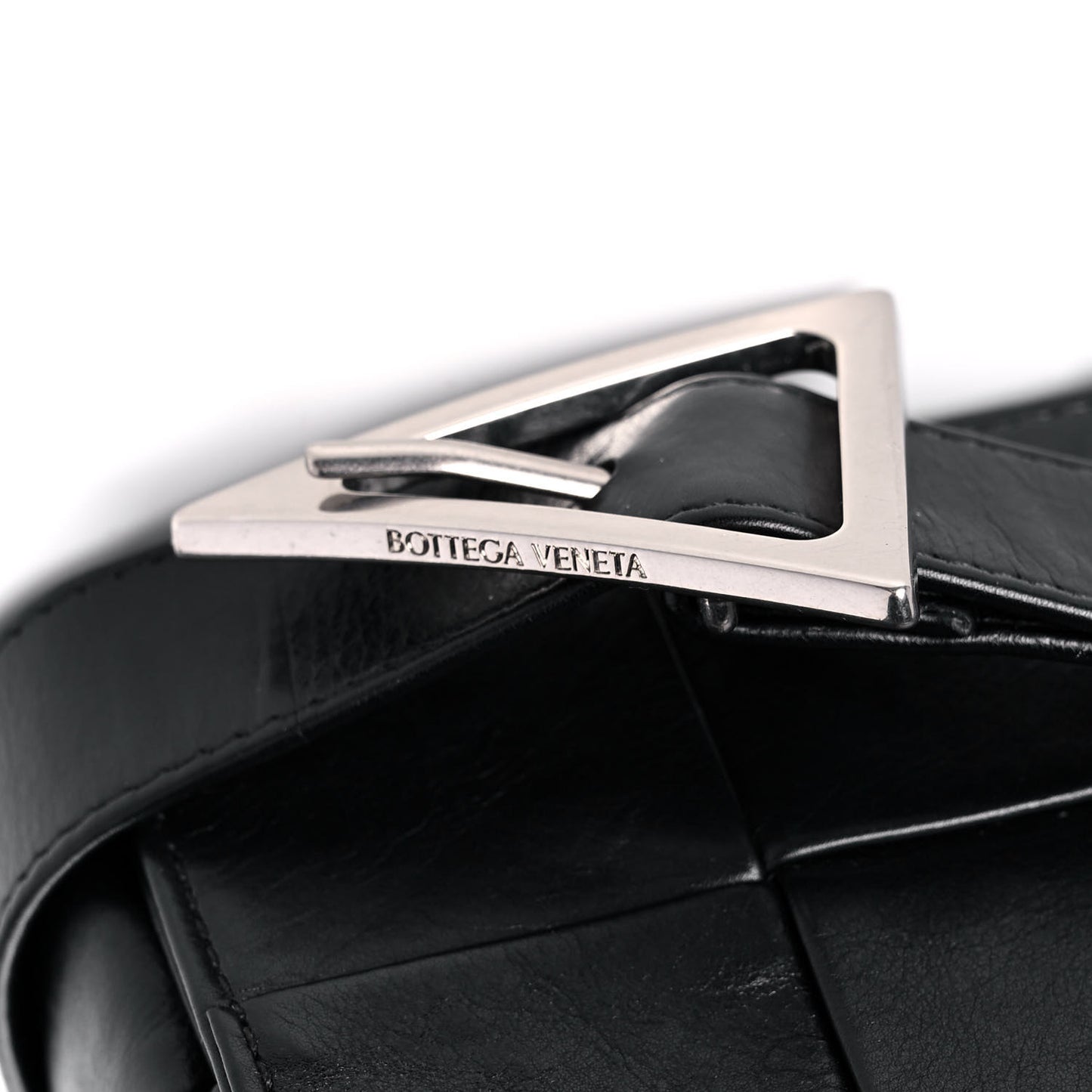 Paper Calfskin Maxi Intreccio Cassette Crossbody Bag Black