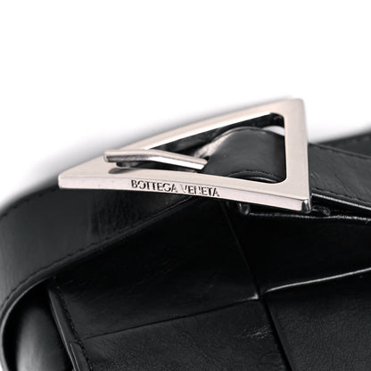 Bottega Veneta Paper Calfskin Maxi Intreccio Cassette Crossbody Bag Black 7 of 12