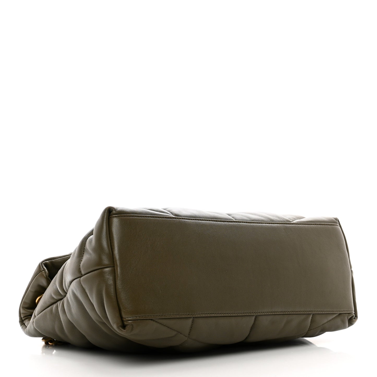 Lambskin Quilted Medium Loulou Puffer Monogram Chain Satchel Seaweed