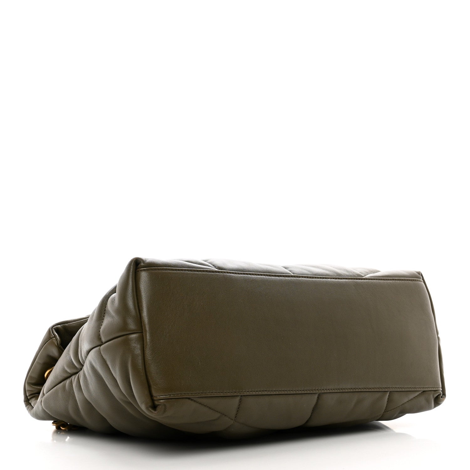 Saint Laurent Lambskin Quilted Medium Loulou Puffer Monogram Chain Satchel Seaweed 4 of 10