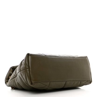 Saint Laurent Lambskin Quilted Medium Loulou Puffer Monogram Chain Satchel Seaweed 4 of 10