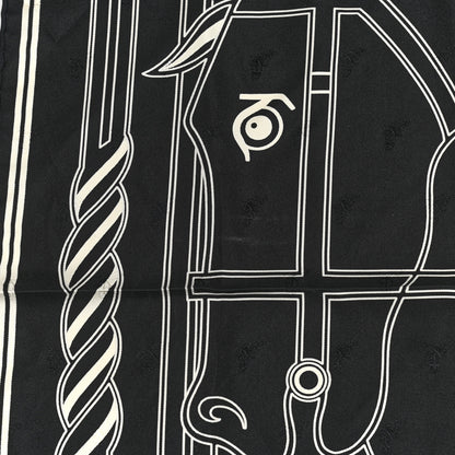 Hermes Silk Quadrige Au Fil Scarf 70 Black Creme 6 of 7