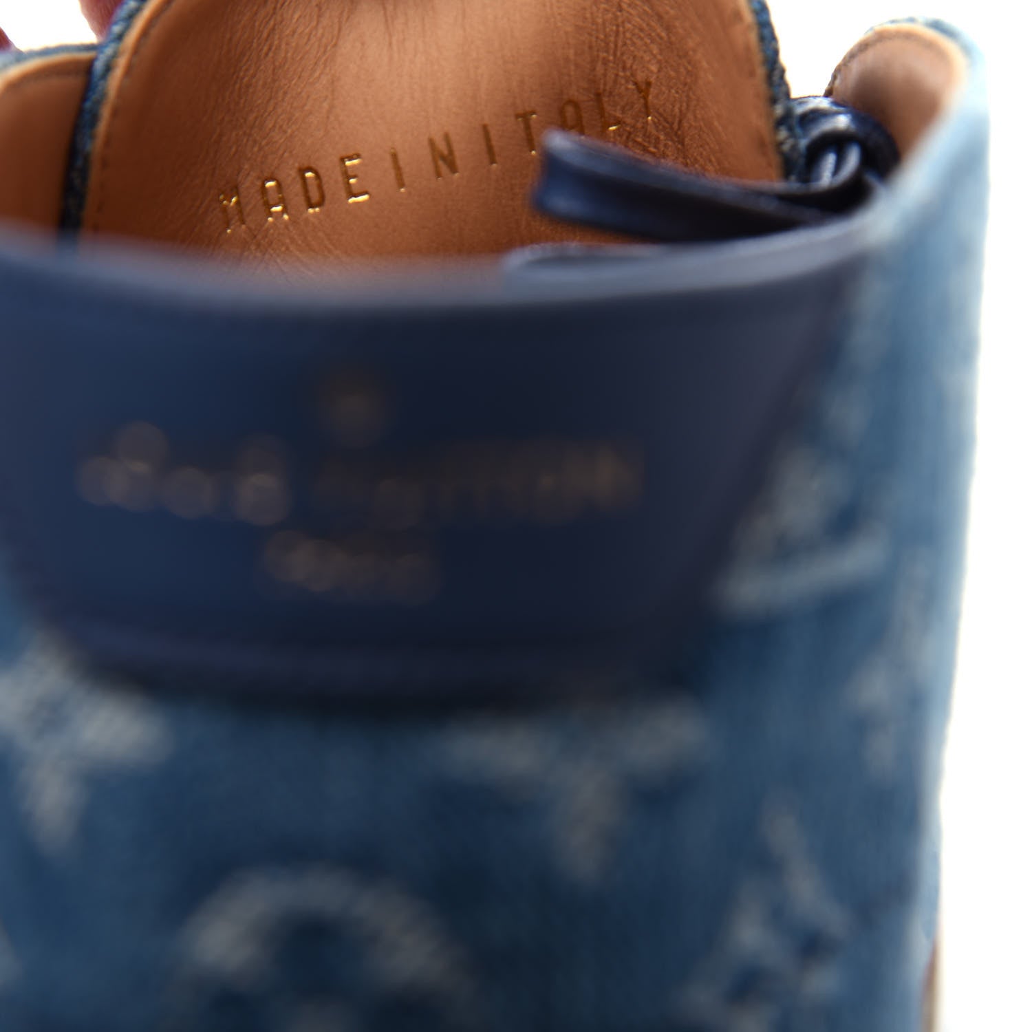 Louis Vuitton Monogram Denim Mens High-Derby Boots 7 Blue 9 of 12