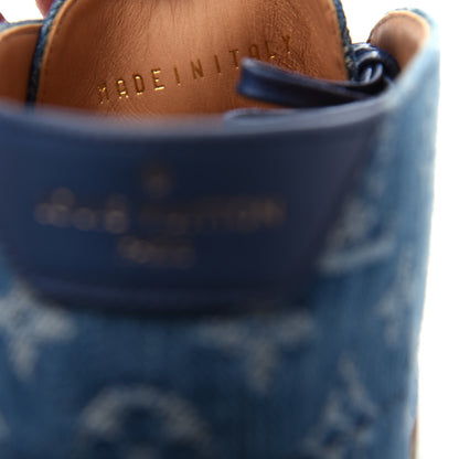Louis Vuitton Monogram Denim Mens High-Derby Boots 7 Blue 9 of 12