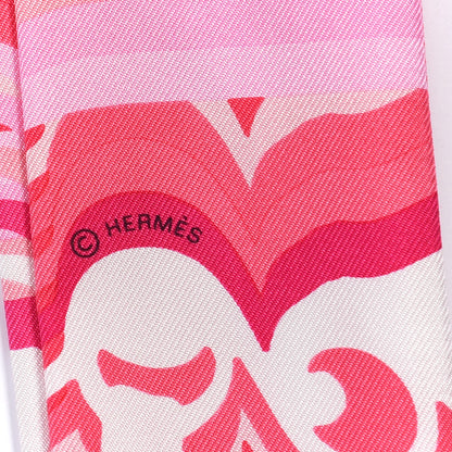 Hermes Silk Brides de Gala Shadow Twilly Rose Blanc Fuchsia 4 of 4