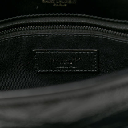 Saint Laurent Crinkled Calfskin Matelasse Monogram Medium Niki Chain Satchel Black 6 of 9