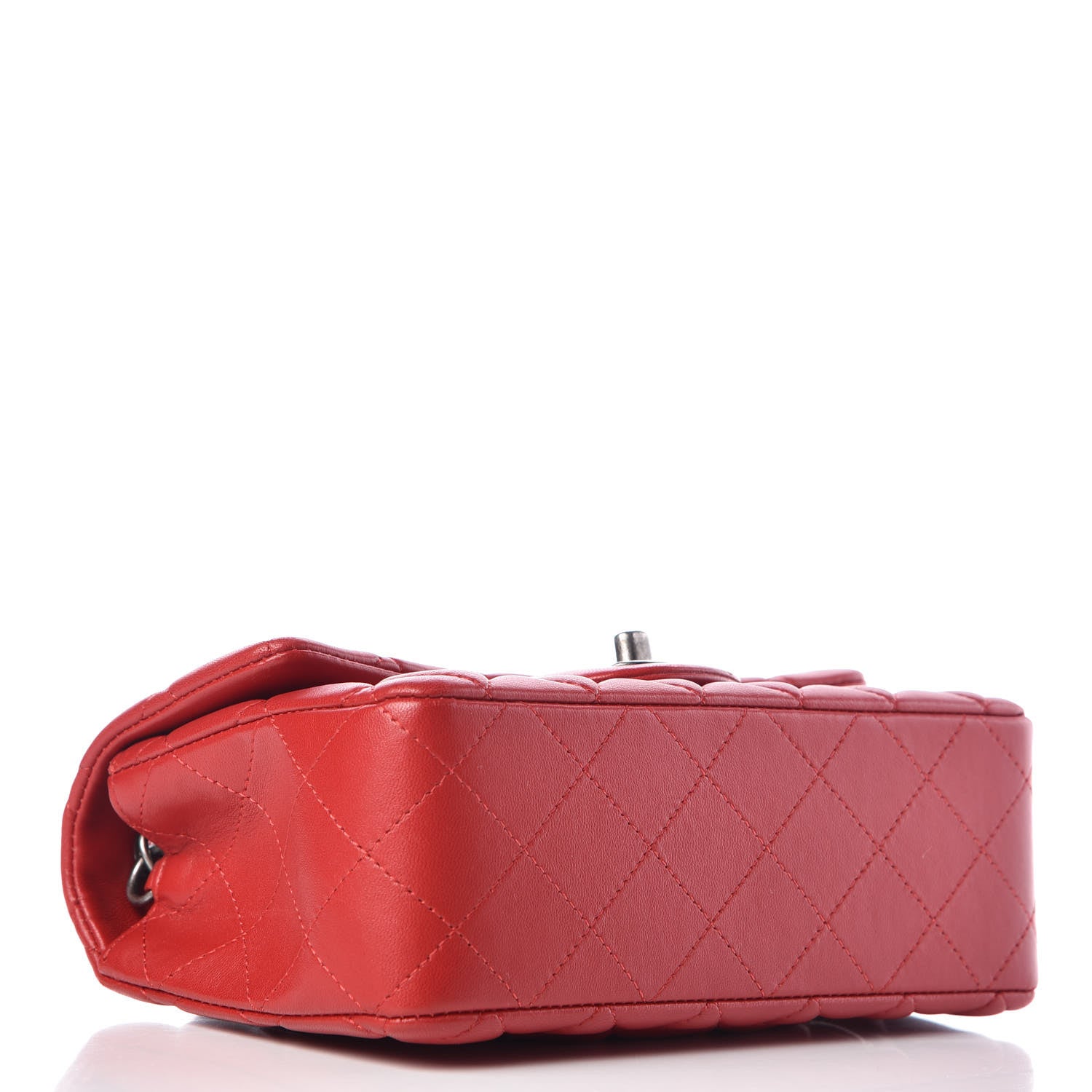 Chanel Lambskin Quilted Mini Rectangular Flap Red 4 of 9