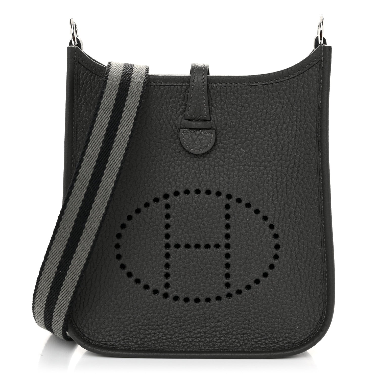 Hermes Taurillon Clemence Amazone Evelyne TPM Gris Meyer Black 1 of 13