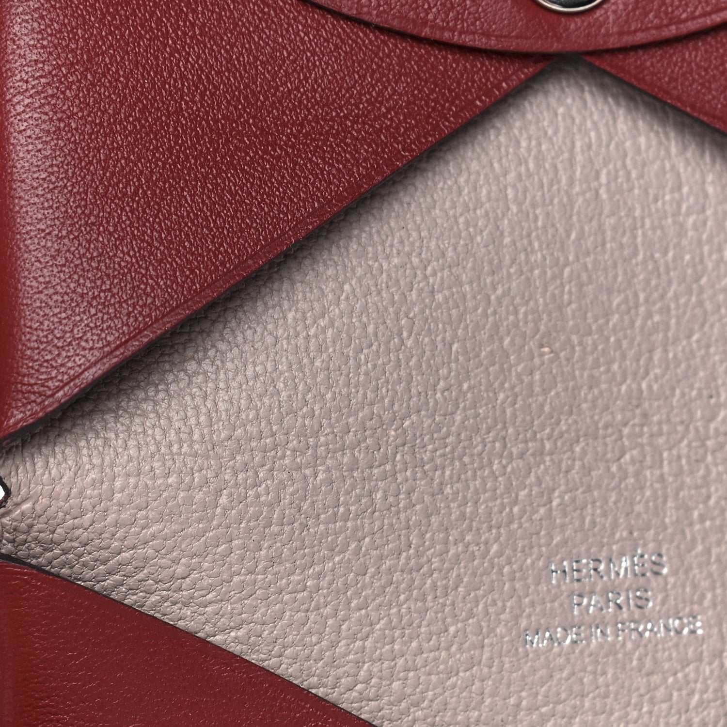 Hermes Evercolor Verso Calvi Card Case Rouge Grenat Glycine 10 of 13