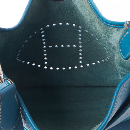 Hermes Taurillon Clemence Evelyne III PM Blue Jean 6 of 8