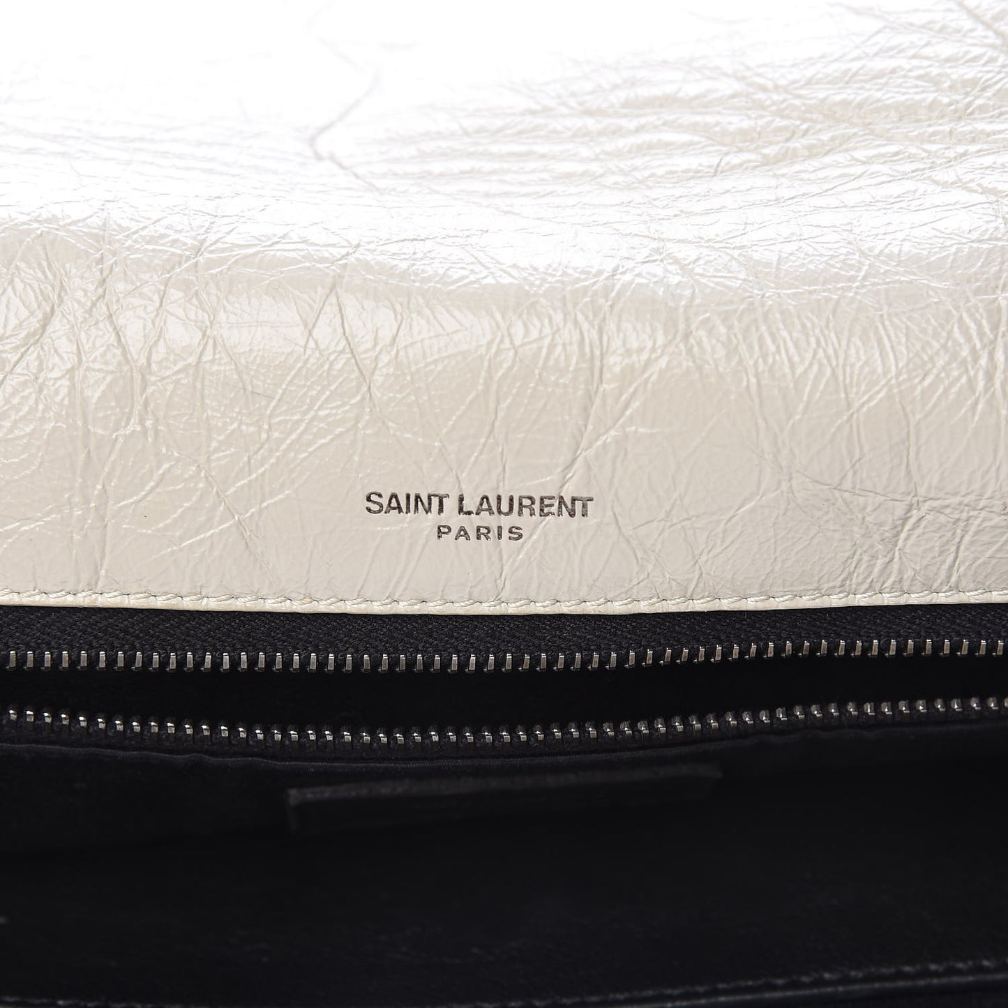 Crinkled Calfskin Matelasse Monogram Medium Niki Chain Satchel Ivory