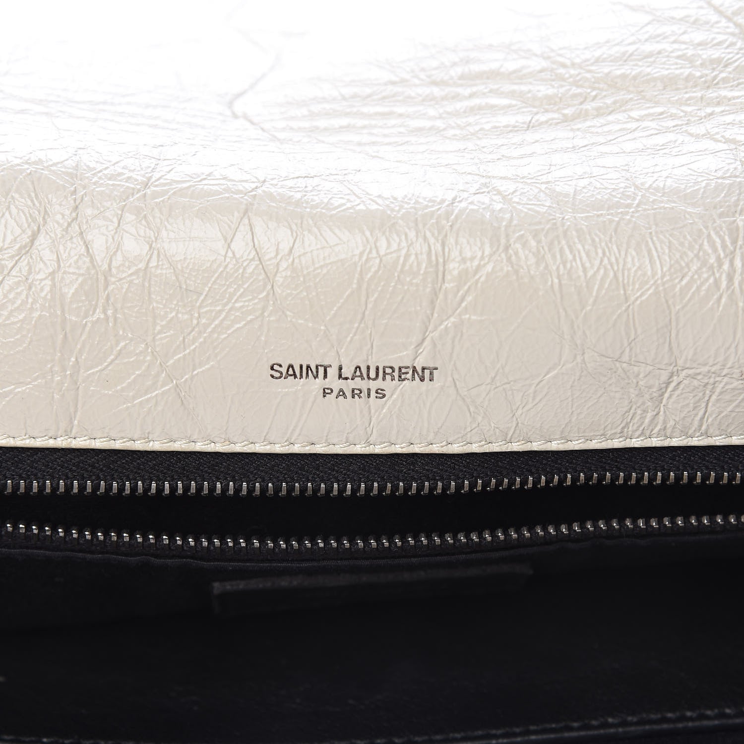 Saint Laurent Crinkled Calfskin Matelasse Monogram Medium Niki Chain Satchel Ivory 6 of 14