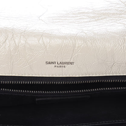 Saint Laurent Crinkled Calfskin Matelasse Monogram Medium Niki Chain Satchel Ivory 6 of 14