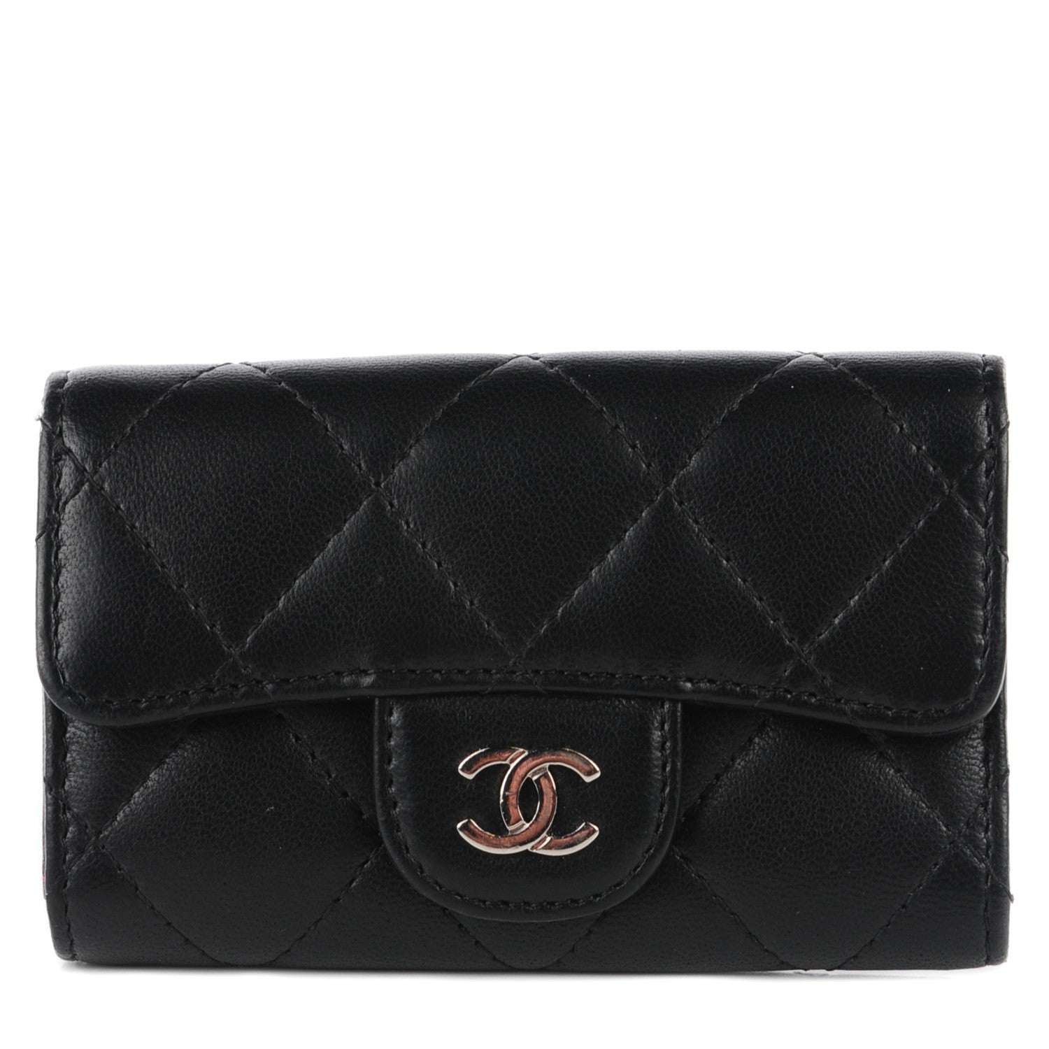 Chanel Lambskin Quilted 6 Key Holder Black 1 of 8