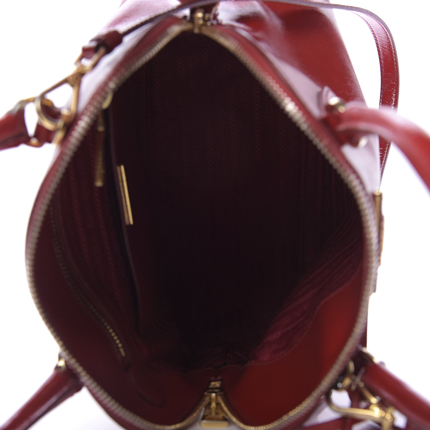 Prada Saffiano Vernice Dome Tote Rosso 4 of 10