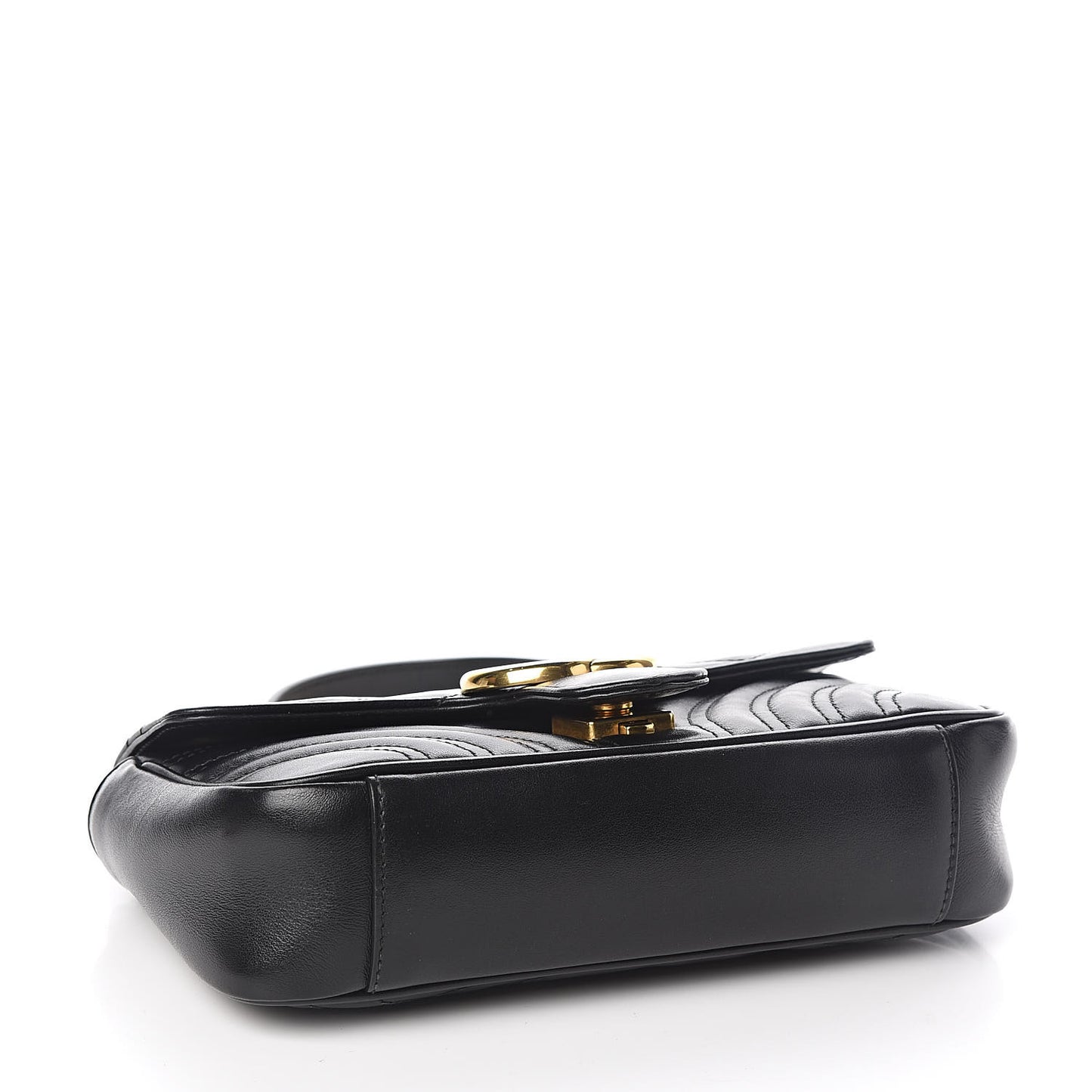 Calfskin Matelasse Mini GG Marmont Shoulder Bag Black