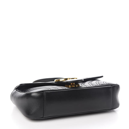 Gucci Calfskin Matelasse Mini GG Marmont Shoulder Bag Black 4 of 11