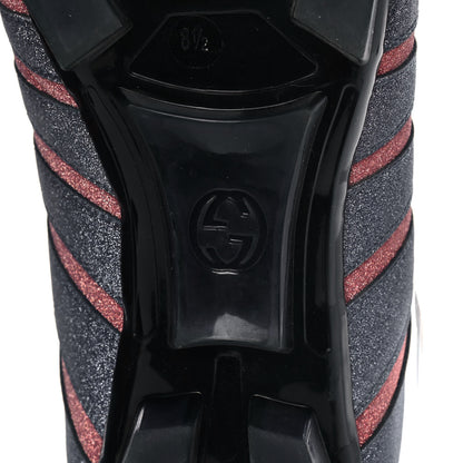 Gucci Nappa Sparkle Feline Web Titan Lace Up Sneakers 8.5 Caspian Rosso 7 of 10