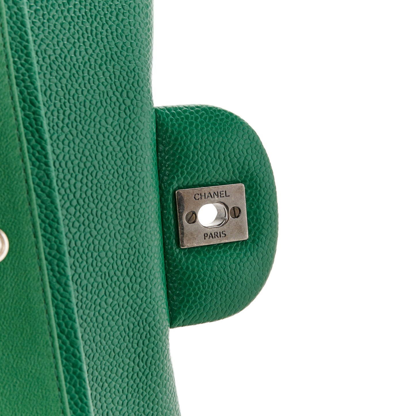 Caviar Quilted Jumbo Double Flap Green