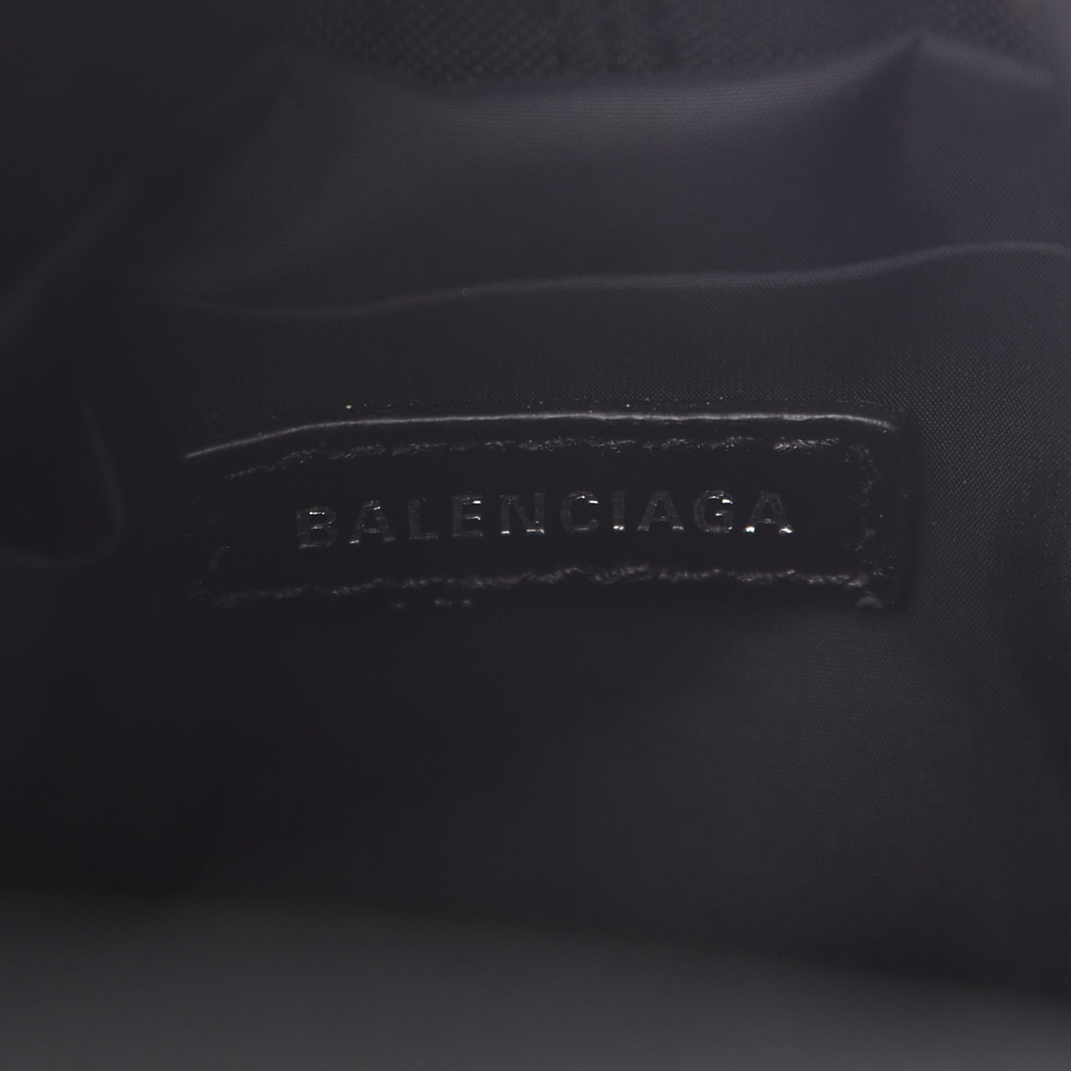 Balenciaga Recycled Sport Nylon Logo Embroidered Wheel Drawstring Bucket Bag Black 5 of 7