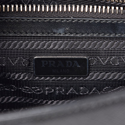 Prada Saffiano Pattina Top Handle Flap Bag Black 6 of 9