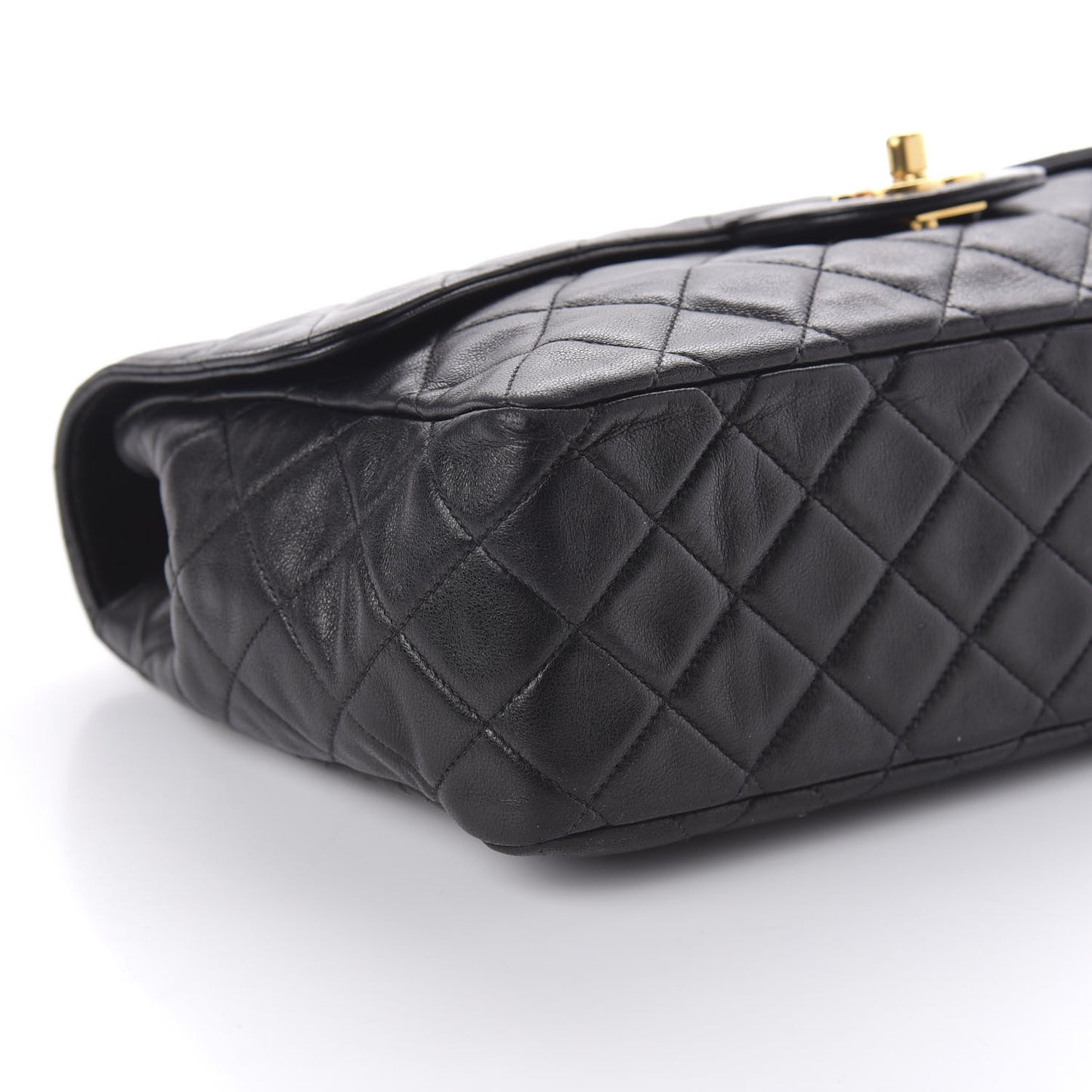 Lambskin Quilted Medium Single Flap Black