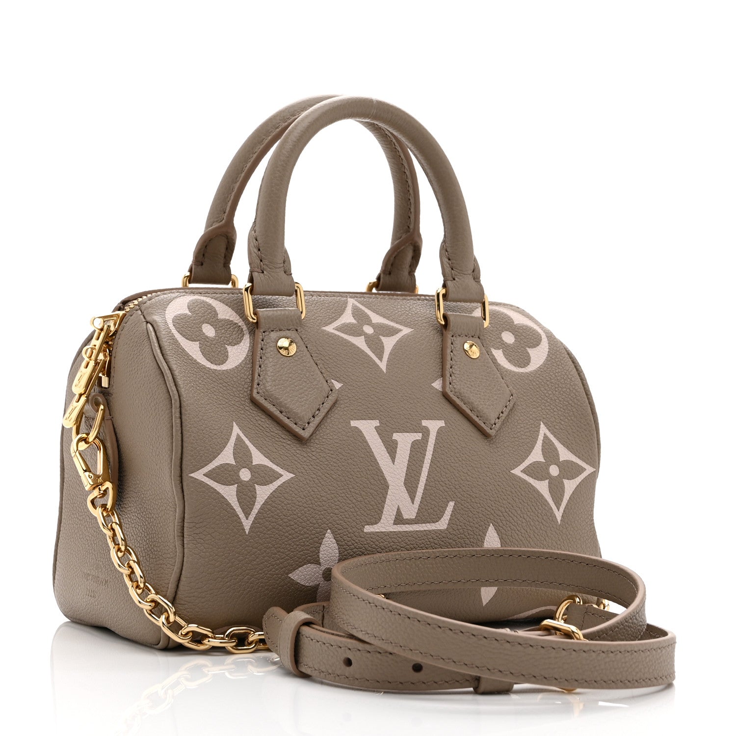 Louis Vuitton Empreinte Monogram Giant Speedy Bandouliere 20 Creme Beige 3 of 9