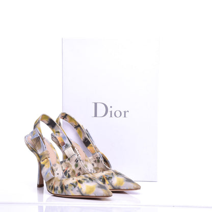 Christian Dior Canvas KaleiDiorscope Sweet-D Slingback Pumps 36.5 Dusty Jade 10 of 10