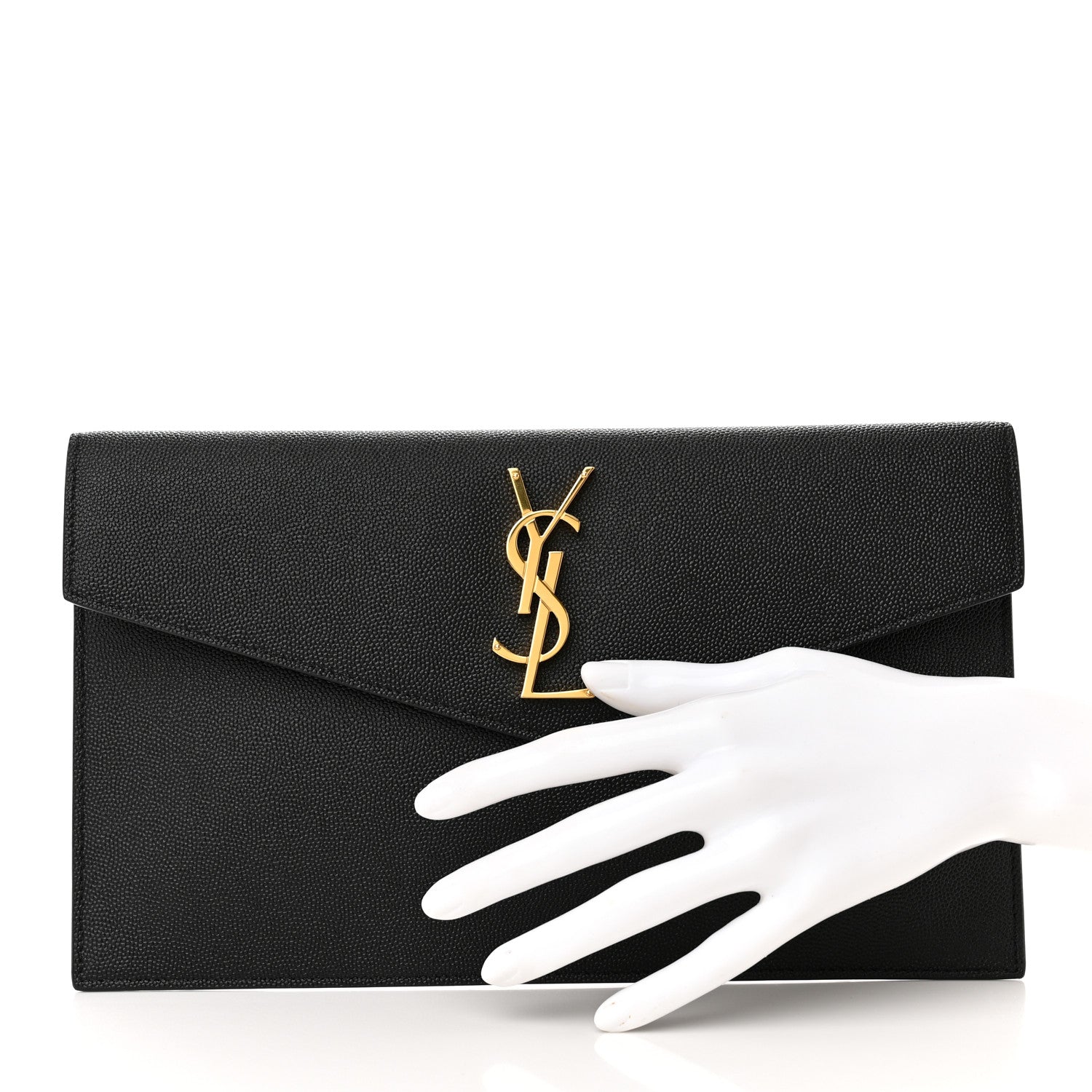Saint Laurent Grain De Poudre Uptown Pouch Black 2 of 8