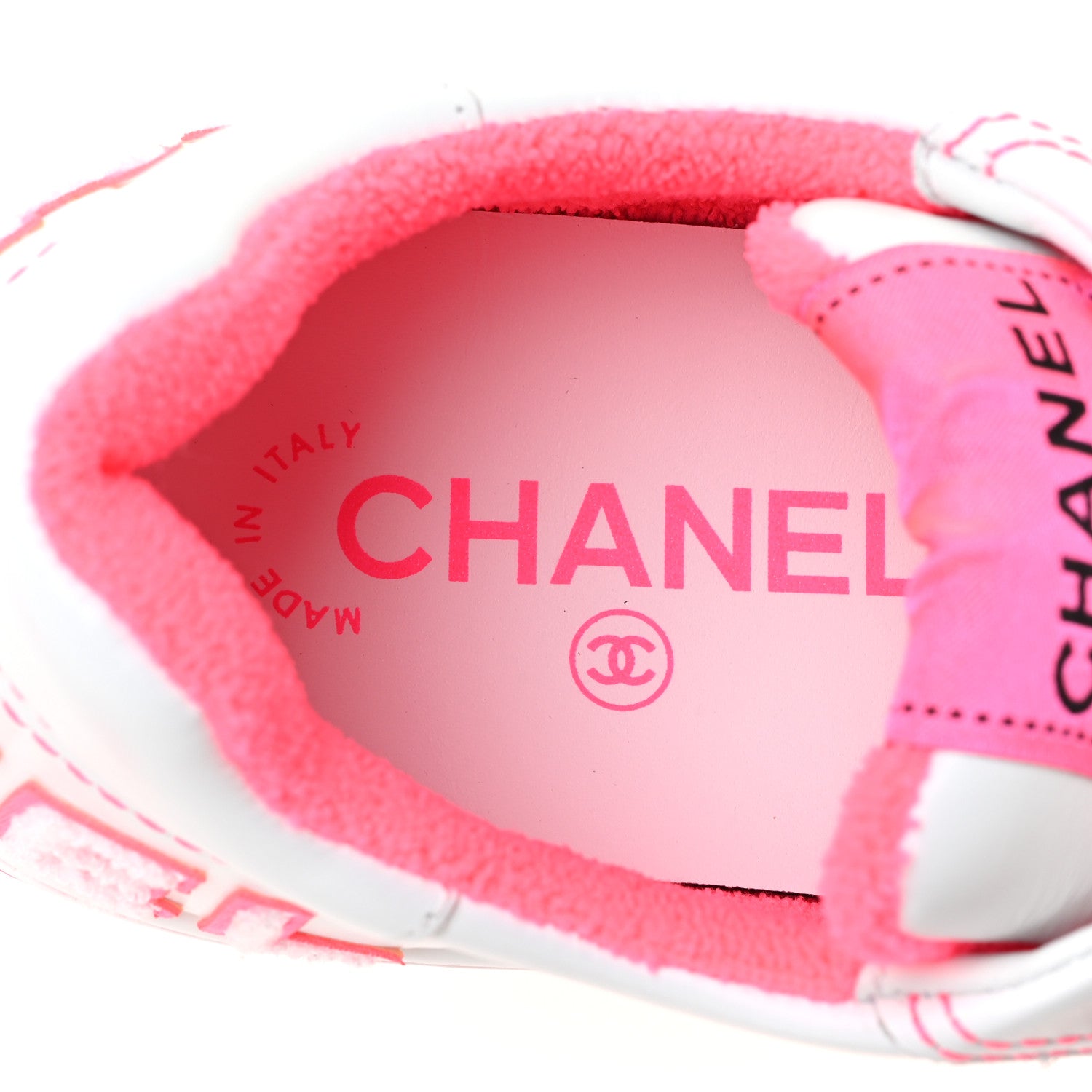 Chanel Calfskin Womens Logo Sneakers 36 Fuchsia White 8 of 9