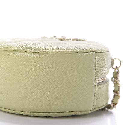 Chanel Caviar Quilted French New Wave Round Clutch With Chain Light Green 7 of 10