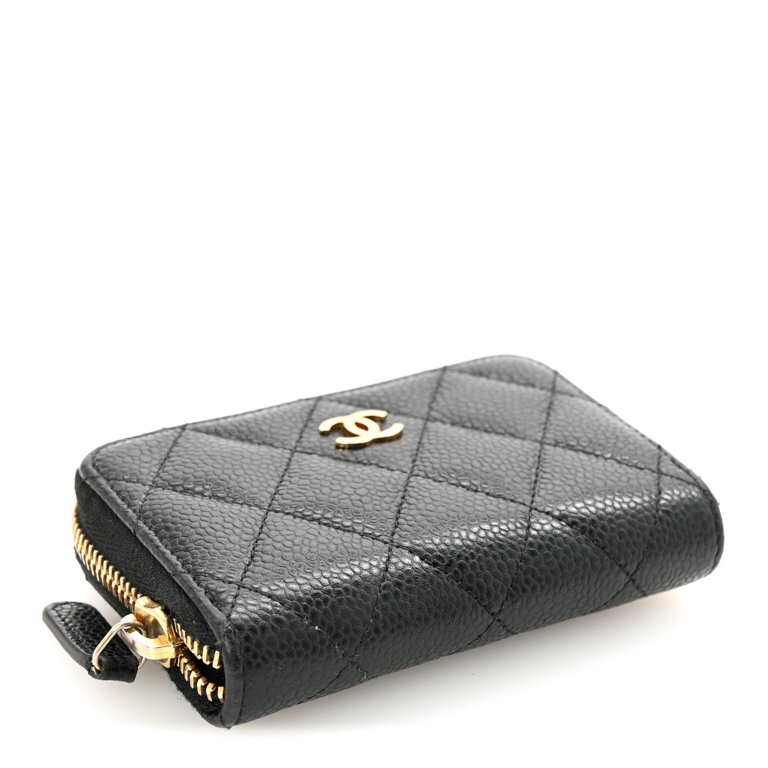 Chanel Caviar Quilted Zip Coin Purse Black 4 of 7