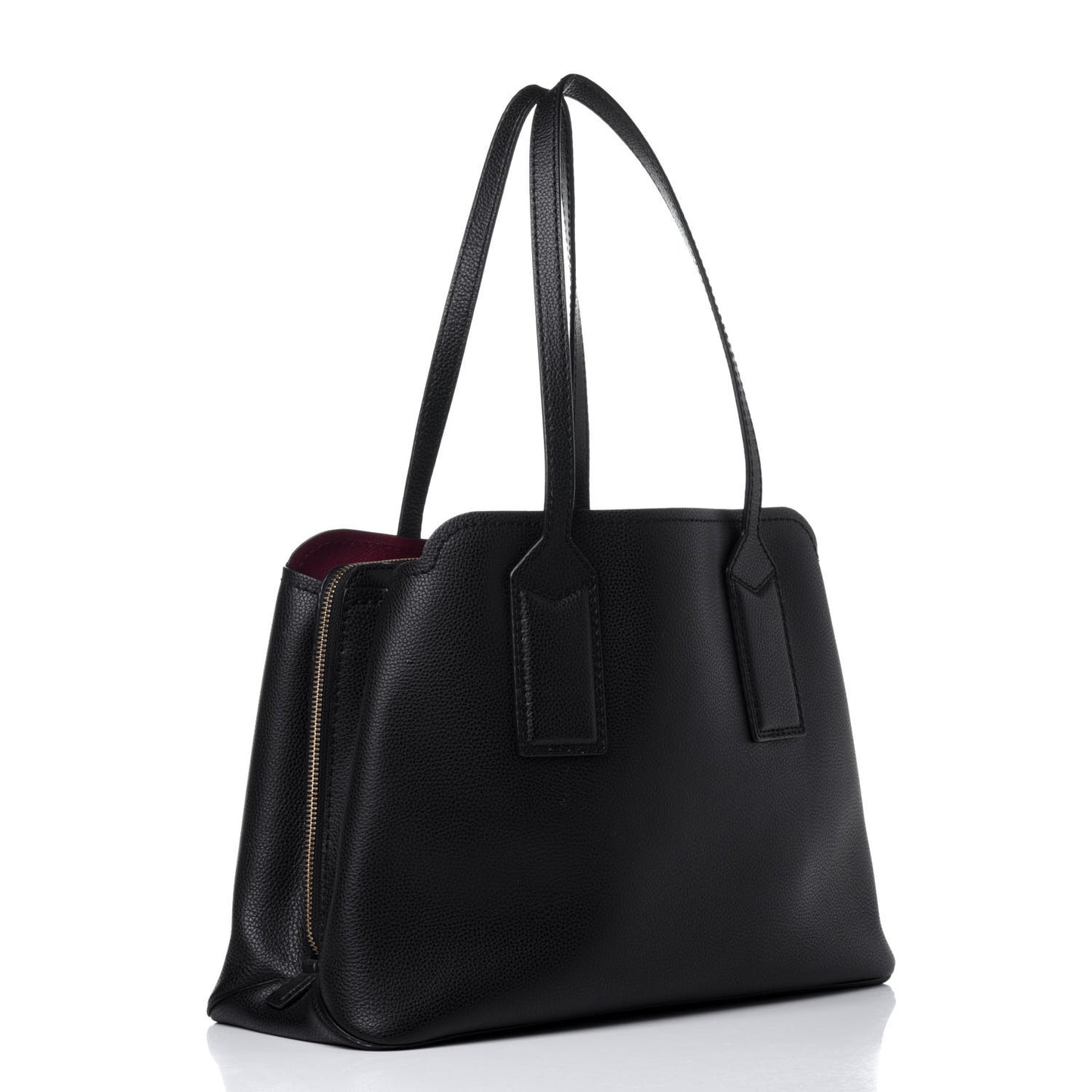 Pebbled Calfskin Editor Shopping Tote Black
