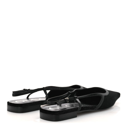 Gucci Velvet GG Monogram Slingback Ballet Flats 37.5 Black 5 of 11