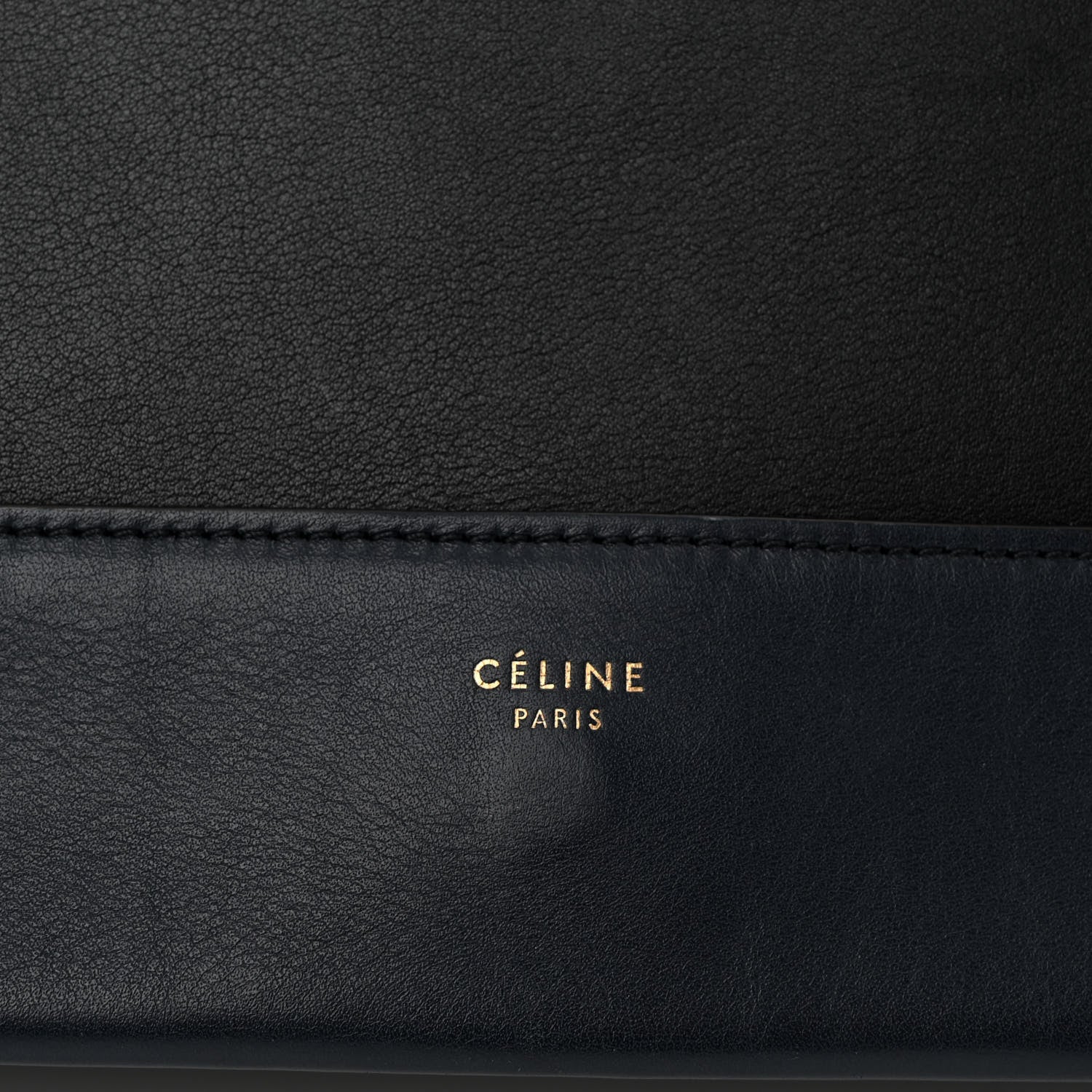 Celine Shiny Smooth Calfskin Medium Frame Shoulder Bag Black Navy 6 of 12