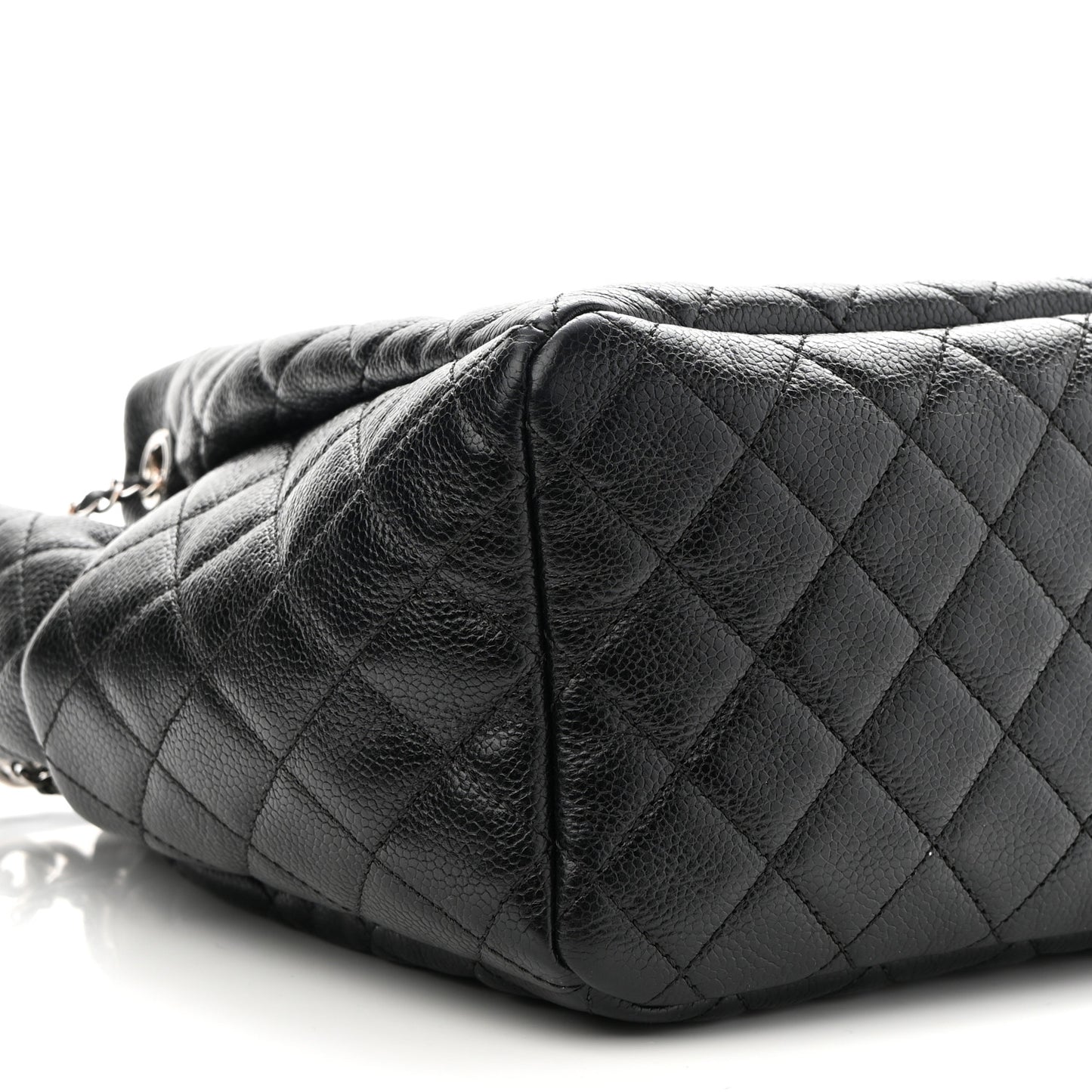 Caviar Quilted Small Chain Bucket Bag Black