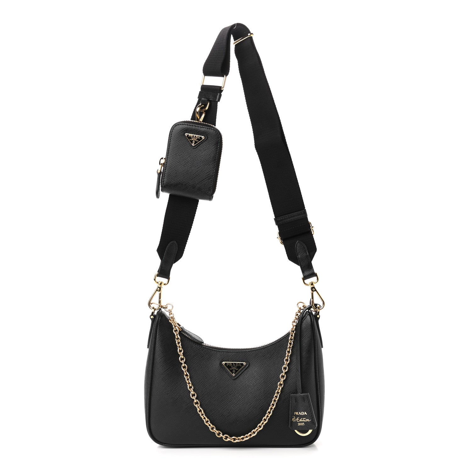 Prada Saffiano Lux Re-Edition 2005 Shoulder Bag Black 1 of 9