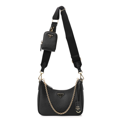 Prada Saffiano Lux Re-Edition 2005 Shoulder Bag Black 1 of 9