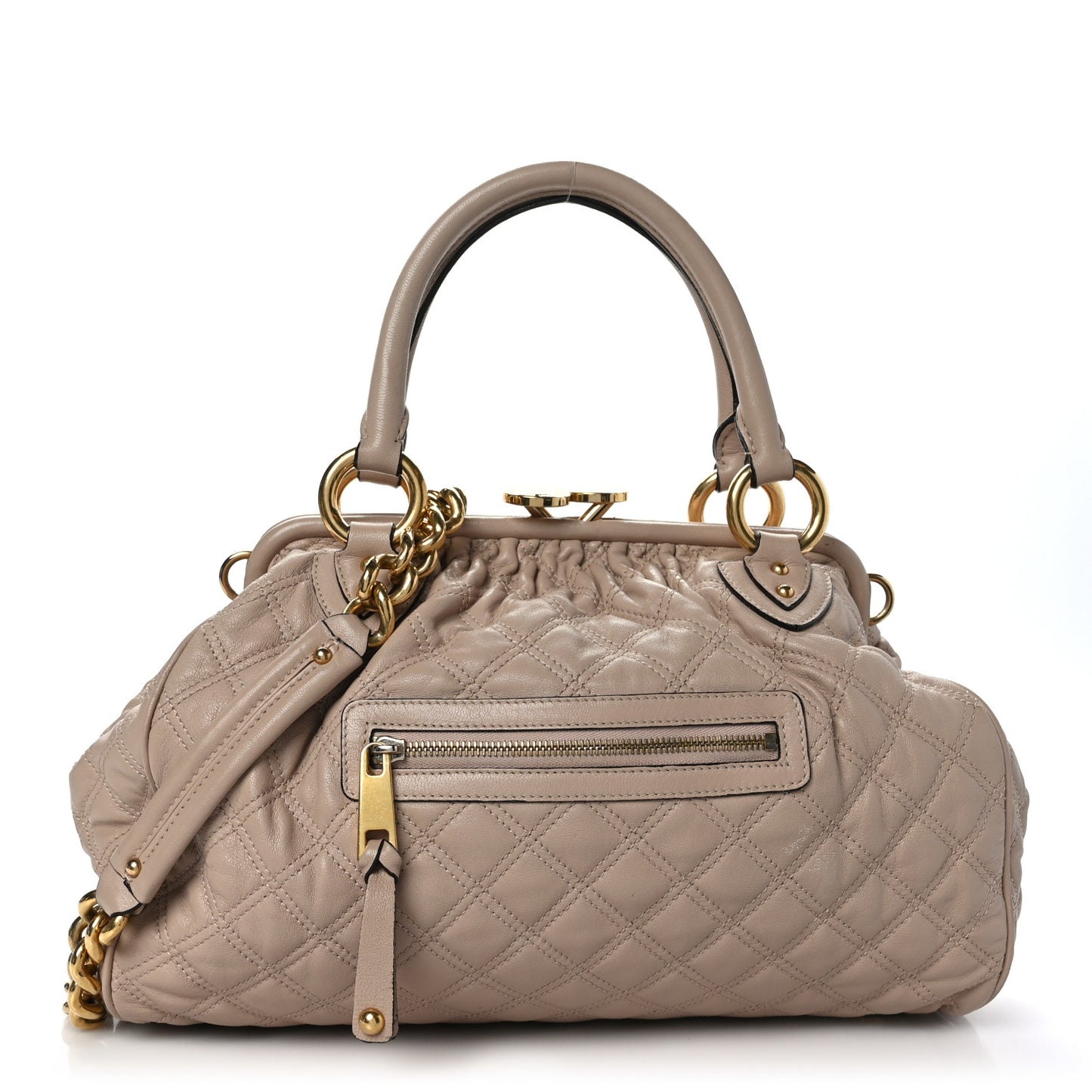 Calfskin Quilted Stam Beige