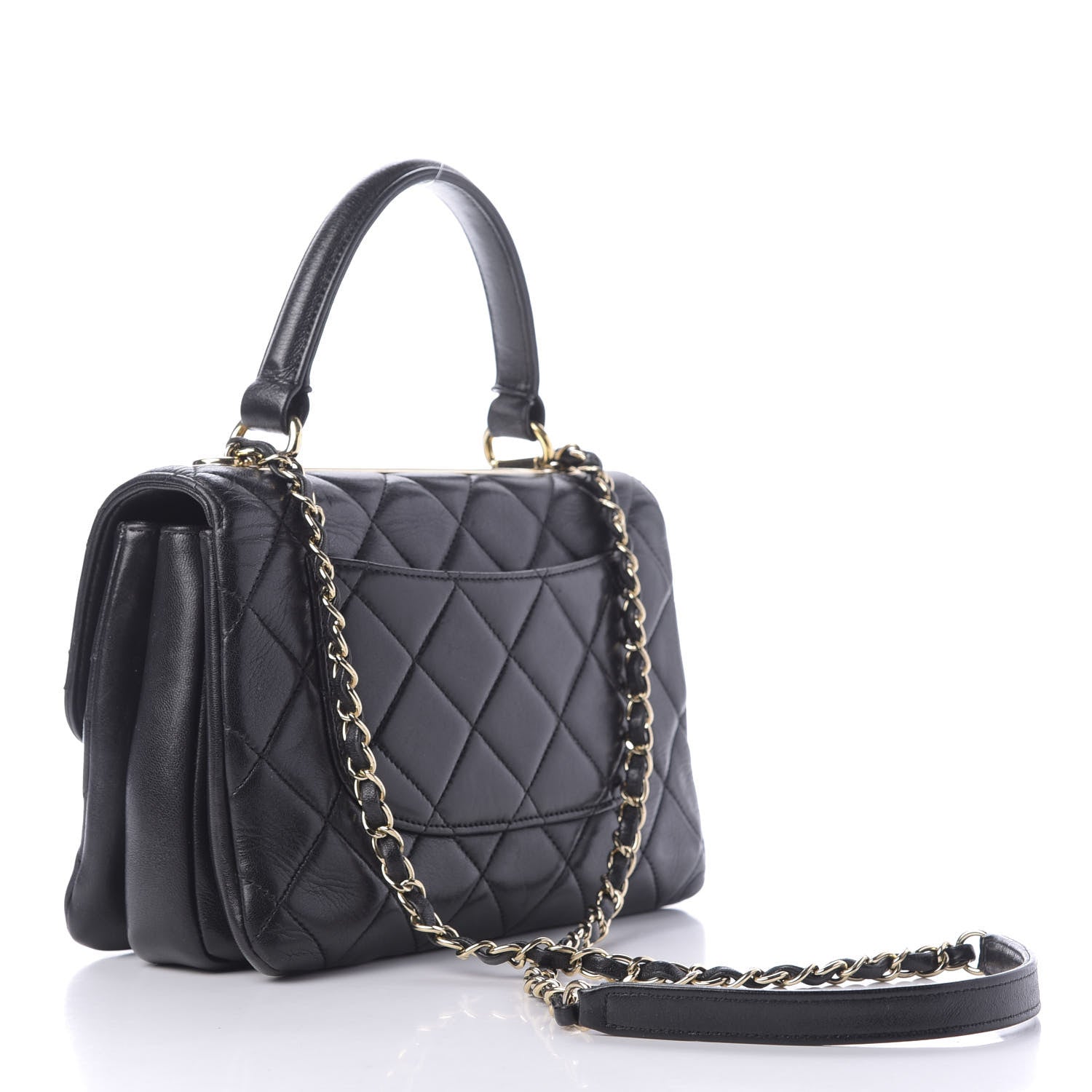 Chanel Lambskin Quilted Small Trendy CC Dual Handle Flap Bag Black 3 of 13