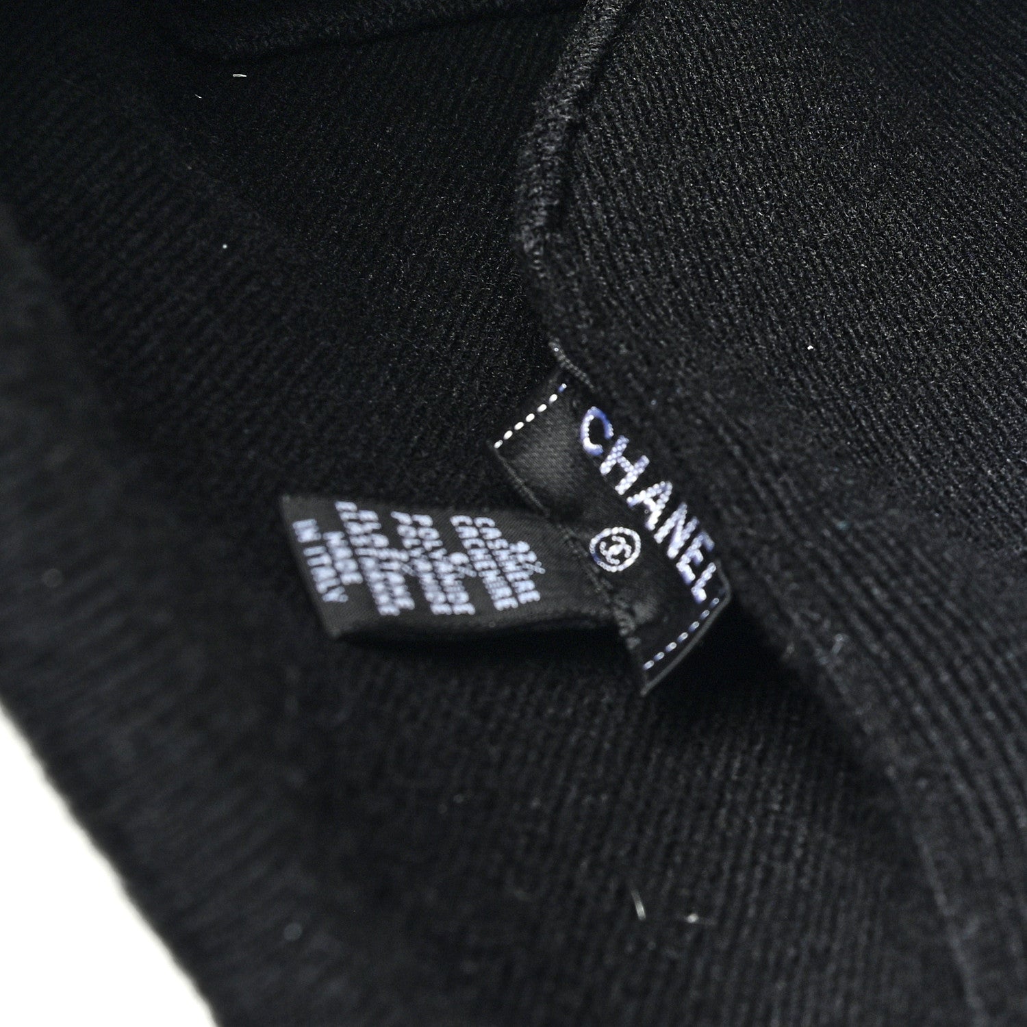 Chanel Cashmere CC Brooch Beanie Hat Black Ruthenium 4 of 4