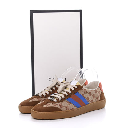 Gucci GG Monogram Suede Web Mens G74 Sneakers 10.5 Beige Ruggine Cuir 10 of 10