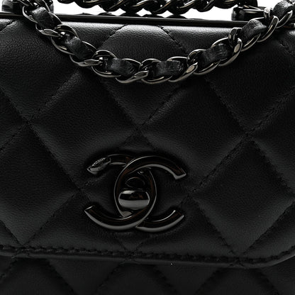 Chanel Lambskin Quilted Mini Trendy CC Chain Wallet So Black 8 of 10
