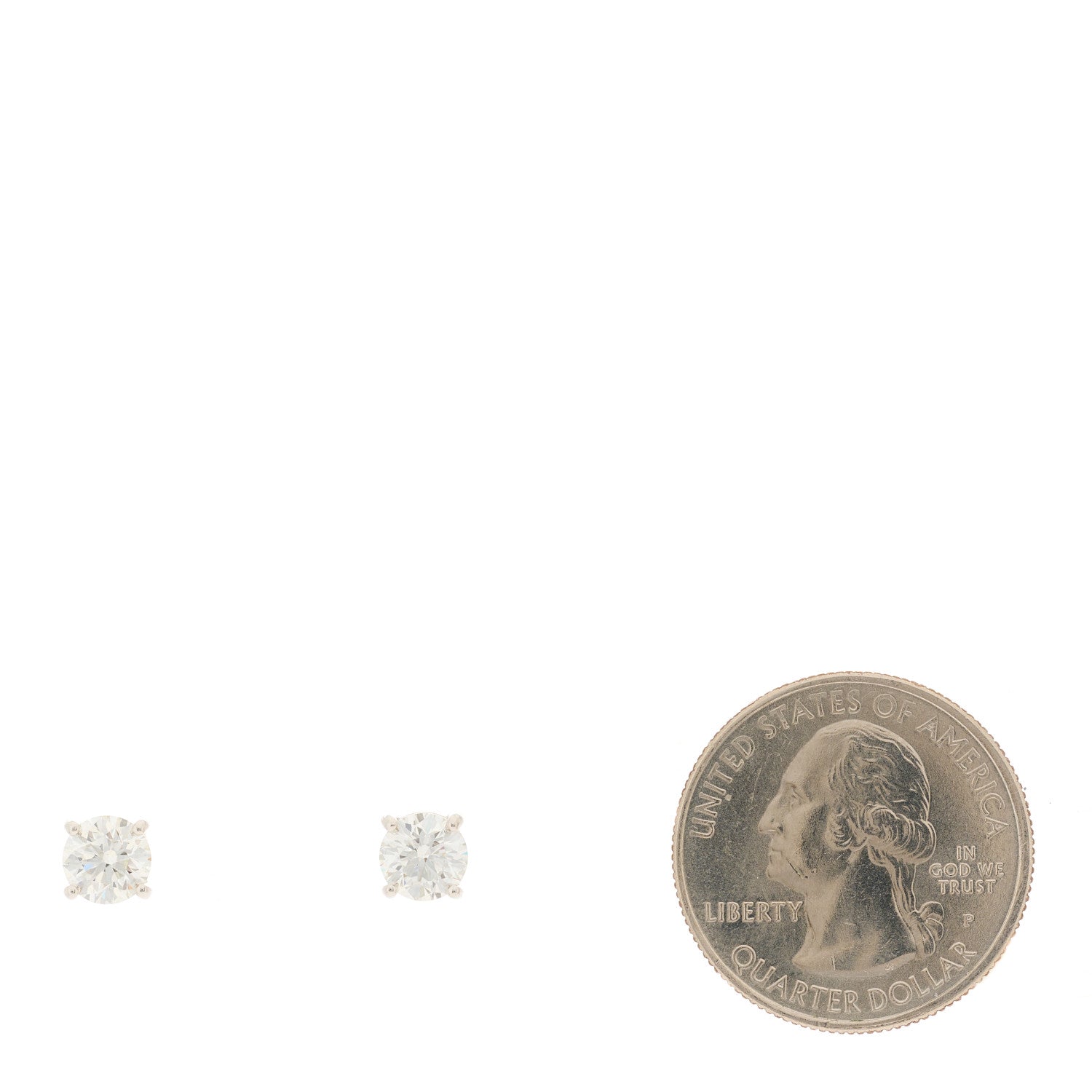 Tiffany Platinum Diamond 1.62ctw Solitaire Earrings 2 of 5