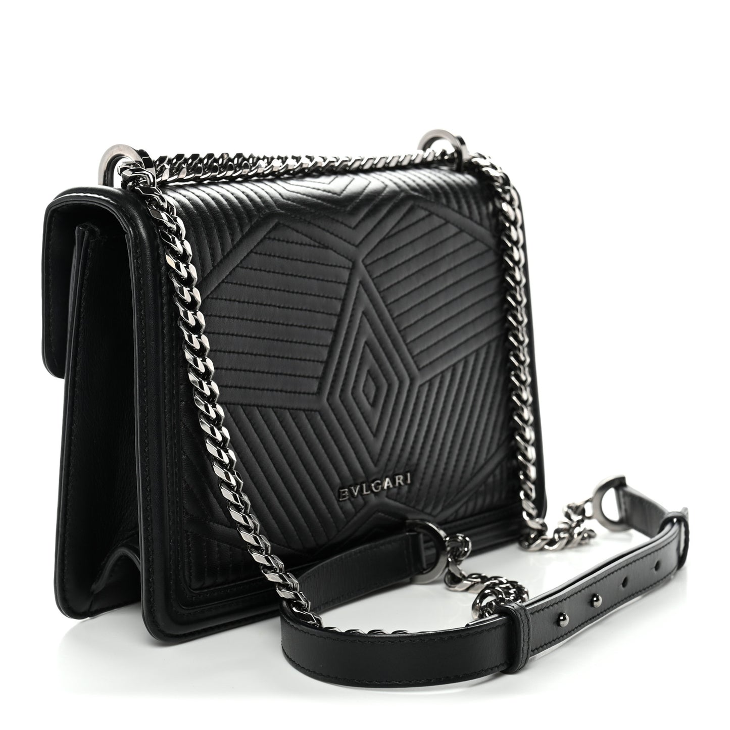 Quilted Nappa Smooth Calfskin Serpenti Forever Diamond Blast Shoulder Bag Black