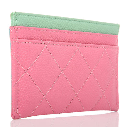 Chanel Caviar Quilted CC Filigree Card Holder Pink Blue Green 3 of 9